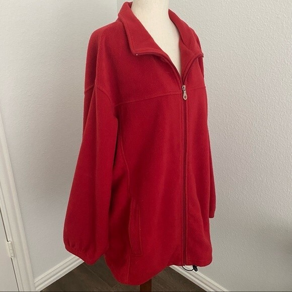 Catalina Fleece Red Zip Front Jacket Pockets Comfy Sexy Casual Size 1X - Picture 1 of 12